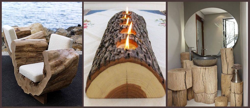 Ideas de decoración con troncos reciclados