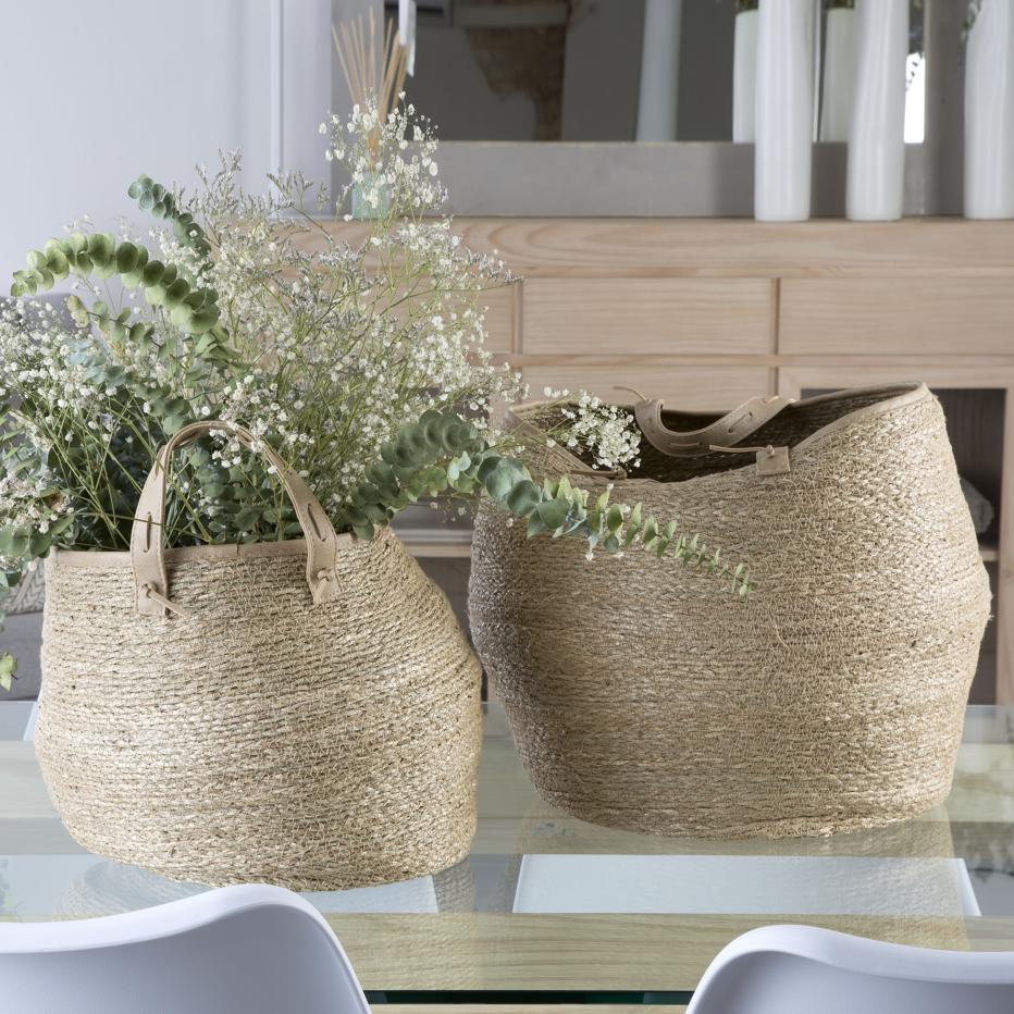 Cestos de mimbre para la decoración