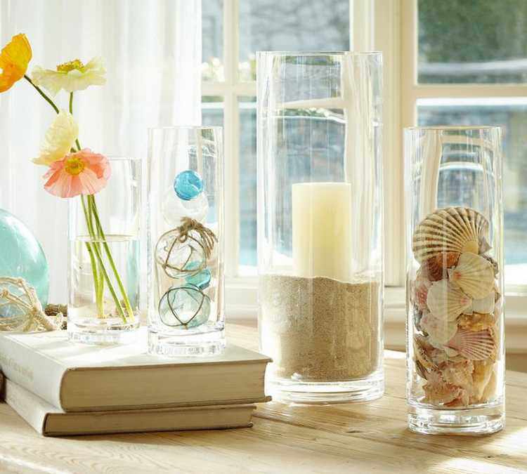 Decoración con jarrones de cristal (11)