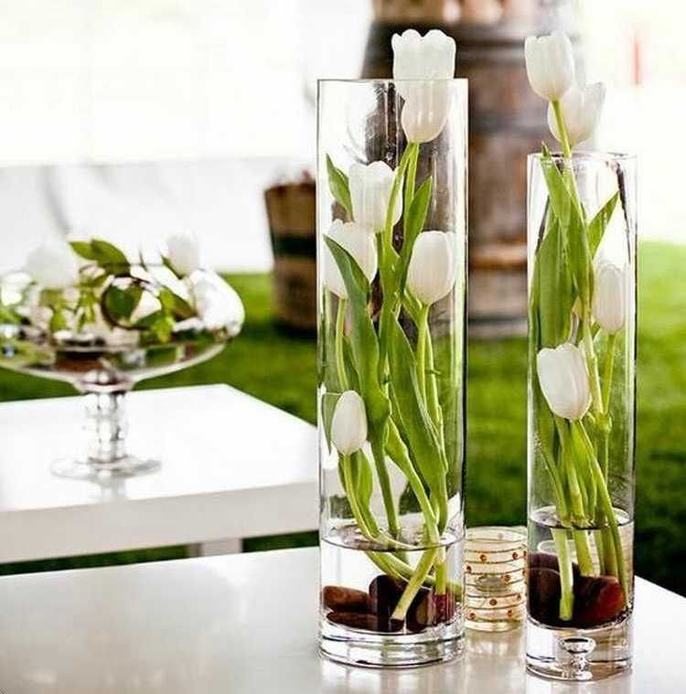 Decoración con jarrones de cristal (5)