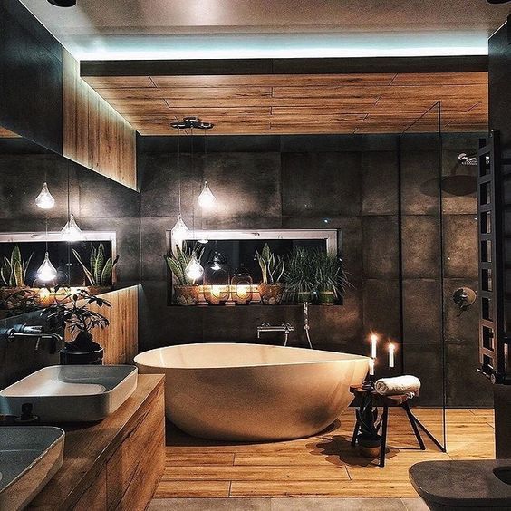 14 baños con tonos oscuros que darán un nuevo aire a tu hogar