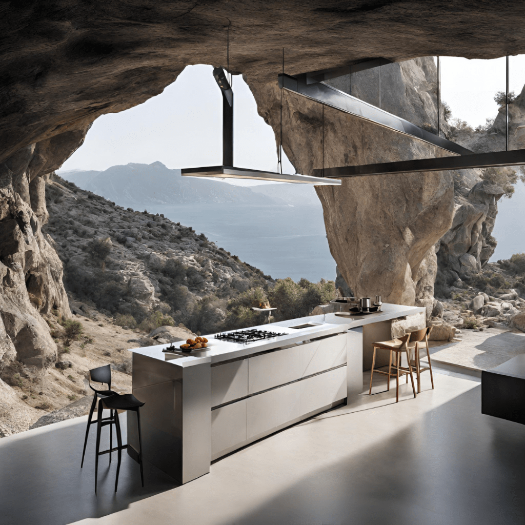 Cocinas Minimalistas en Medio de Rocas