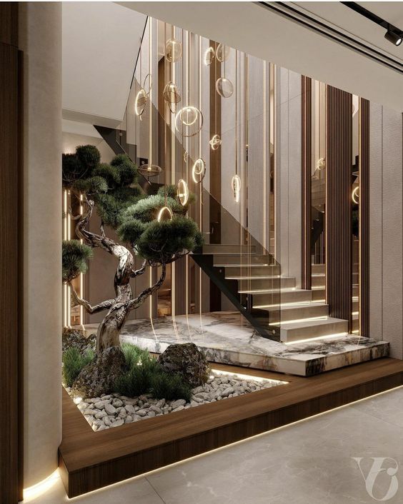 Decoración con Plantas para Huecos de Escaleras